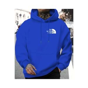 Göğüs Baskı Yazı Detaylı İçi Polarlı Kapüşonlu Sweatshirt