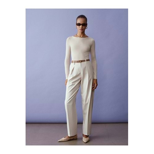 Dilvin 72661 Düz Paçalı Kemerli Pantolon
