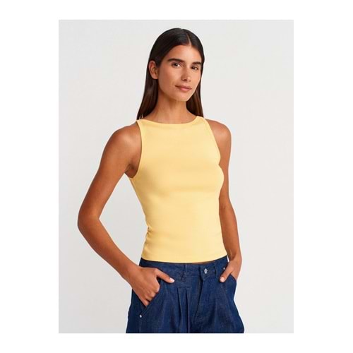Dilvin 21048 Halter Yaka Top-Sarı