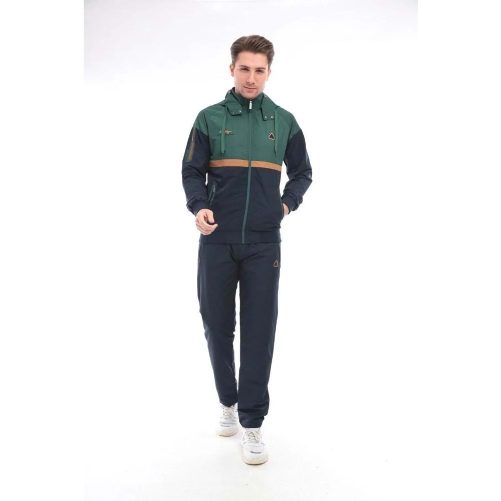 Twill Penye Kumaş Çıkma Kapüşonlu Erkek Spor