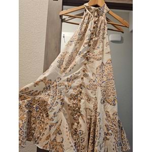 Zara cream halter neck Paisley dress