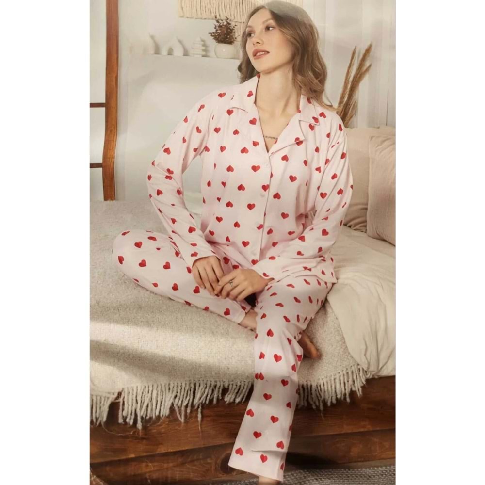 Mirano Süet Battal Beden Düğmeli Anne Pijama Takımı