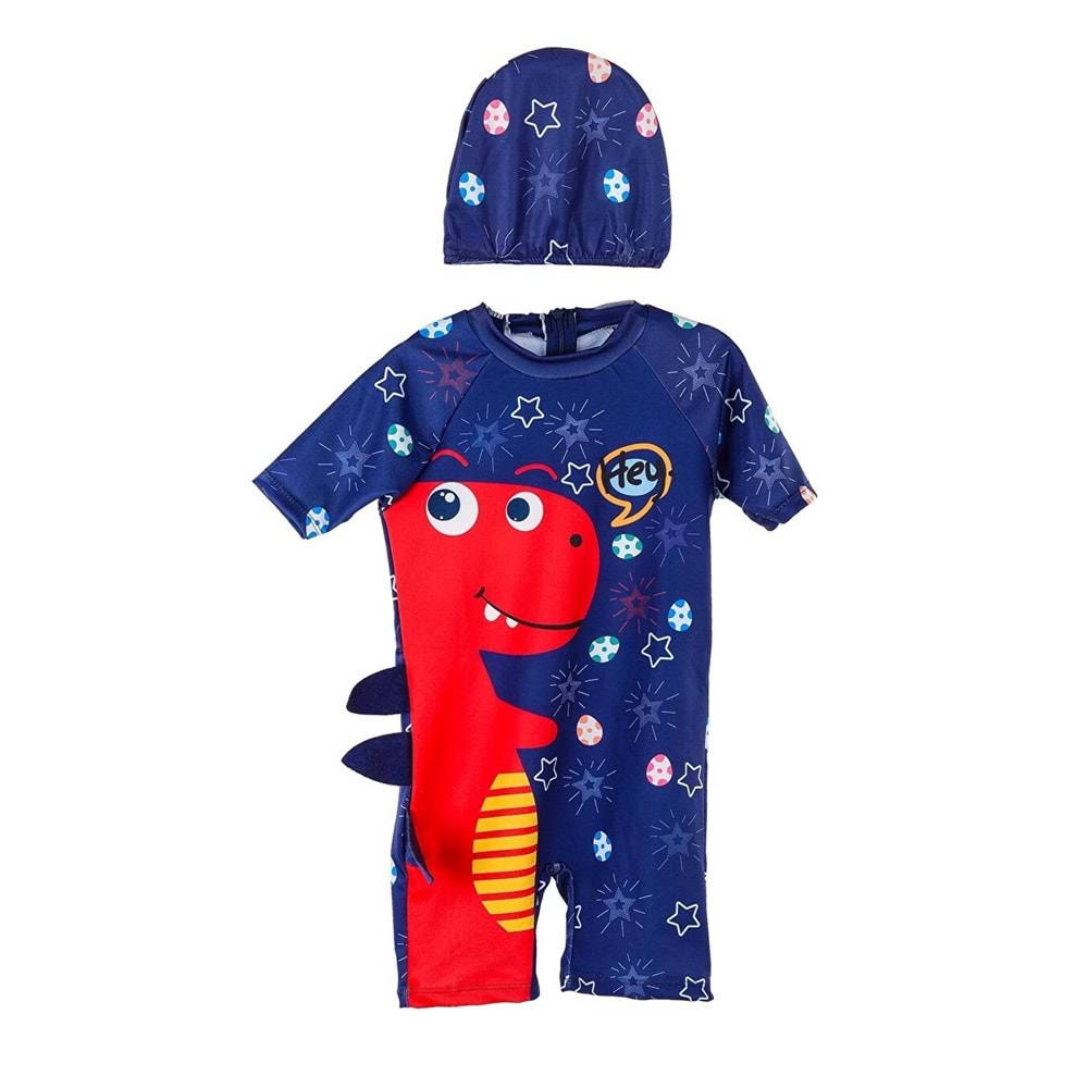 Kiko Kids Kırmızı Erkek Çocuk Boneli Yüzücü Mayo