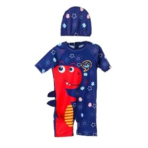 Kiko Kids Kırmızı Erkek Çocuk Boneli Yüzücü Mayo