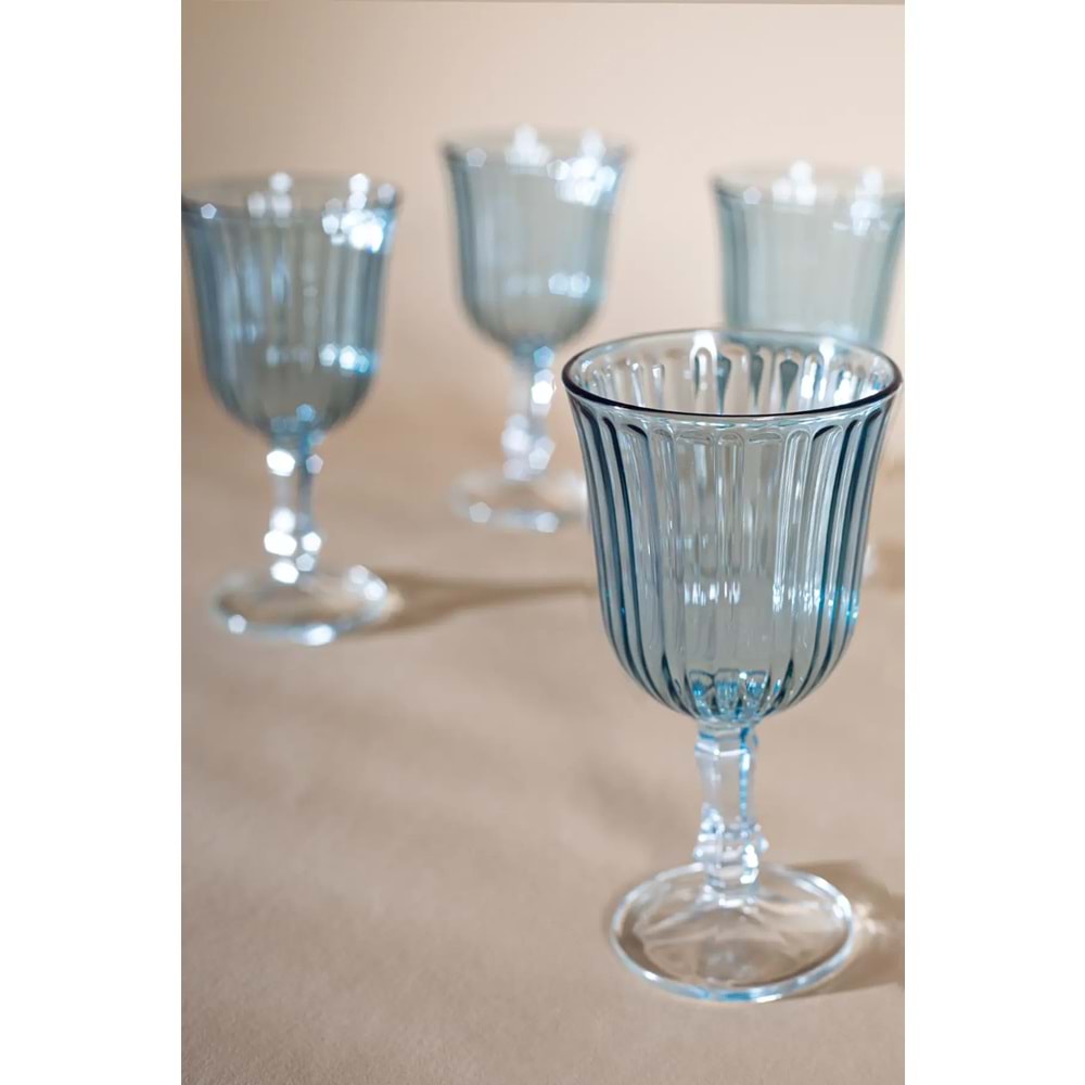 Rakle Splendid 4'lü Ayaklı Bardak - Füme - 240 ml