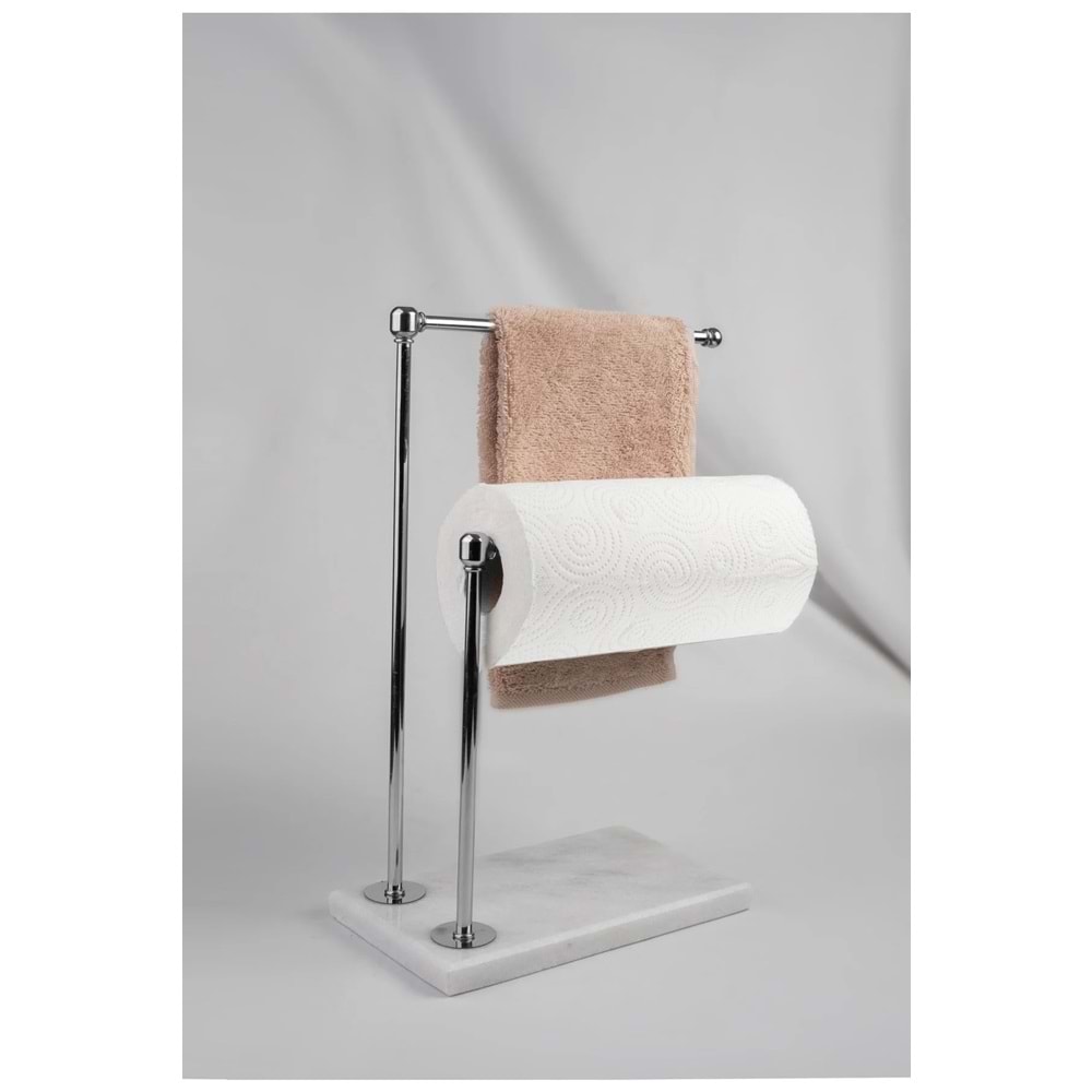 Doğal Mermer Gümüş Dekoratif Havluluk Banyo Düzenleyici