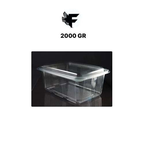 2000 gr sızdırmaz kapaklı derin saklama kabı 20 adet