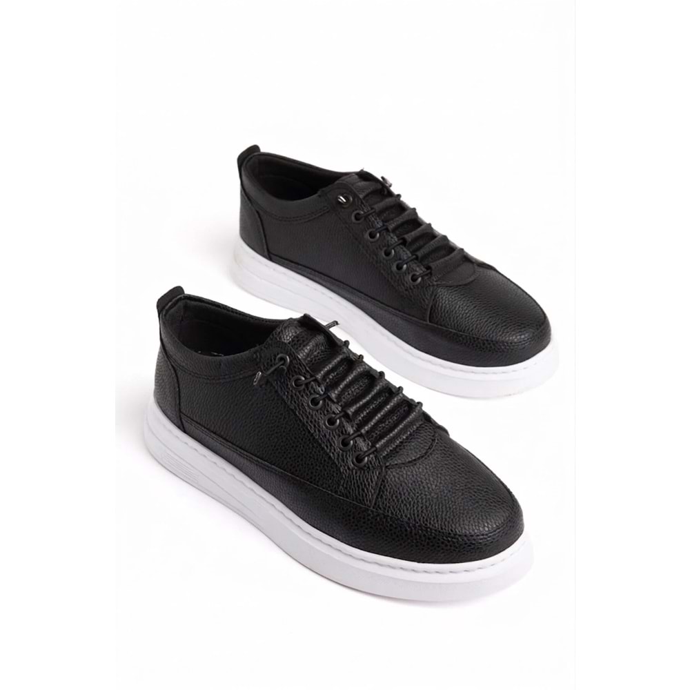 Erkek Siyah Günlük Hafif Poli Dikişli Taban Yürüyüş Garantili Spor Sneaker Ayakkabı