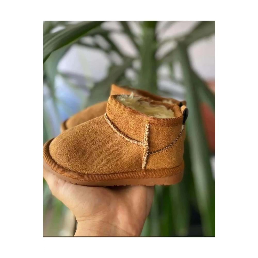 Unisex Çocuk Kalın Taban Içi Tüylü Peluşlu Yarım Bot