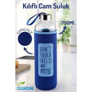 750Ml. Cam Su Şişesi Kılıflı