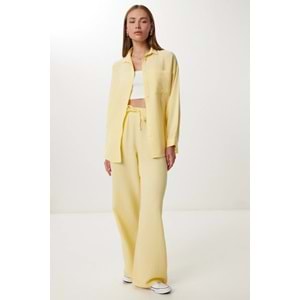 Lovelyİstanbul Oversize Müslin Gömlek Pantolon Takım SARI