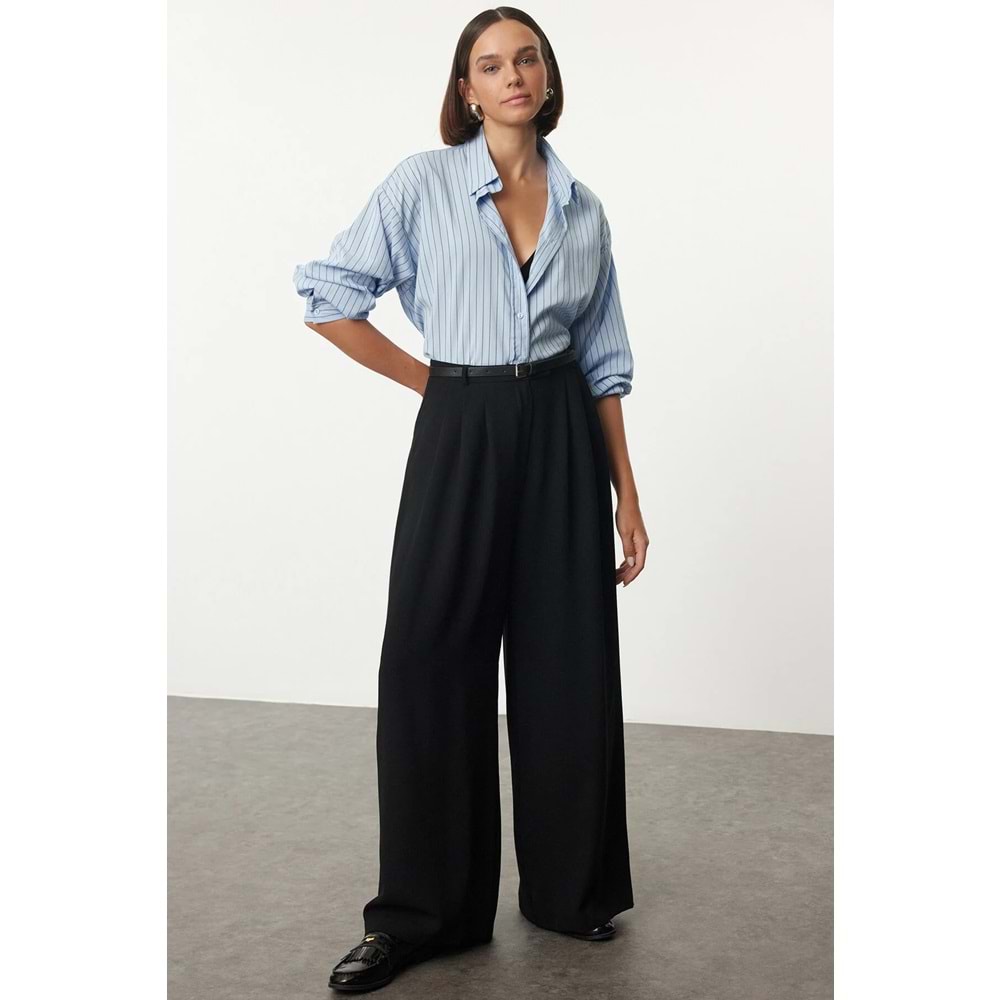 Trendyolmilla Pilili Wide Leg Palazzo Pantolon