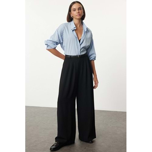 Trendyolmilla Pilili Wide Leg Palazzo Pantolon
