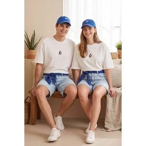 Trendyolmilla Man Unisex Ekru Oversize/Geniş Kesim tshirt