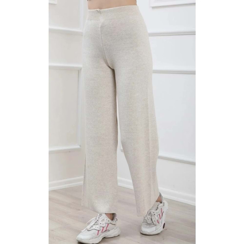 Bol Paça Beli Lastikli Triko Pantolon