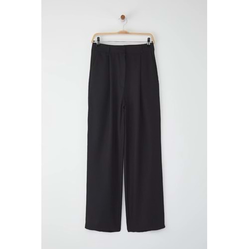 Edit By Trendyolmilla Siyah Wide Leg/Geniş Paça Dokuma Pantolon