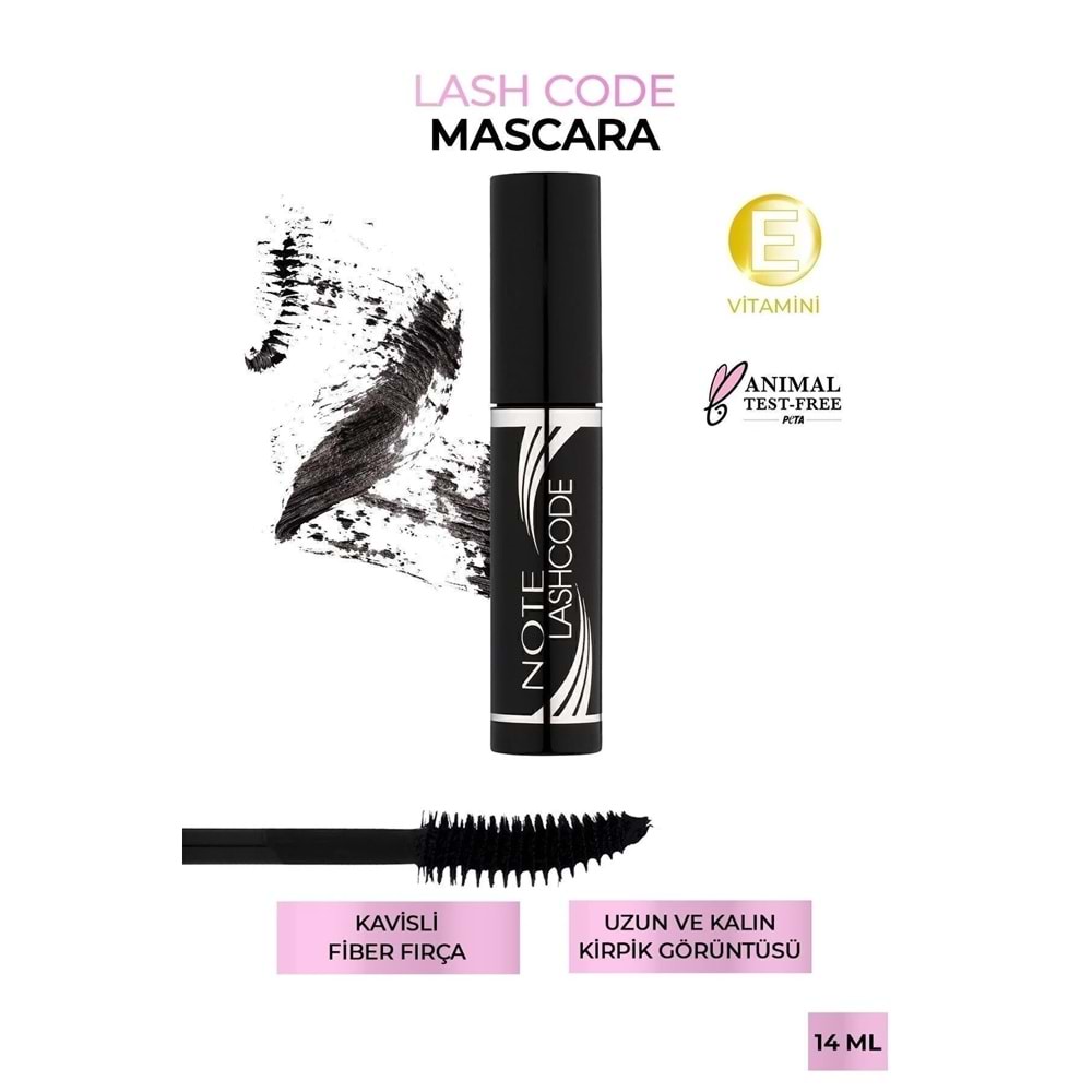 Note Cosmetics Lash Code Uzunluk Ve Kıvırma Etkili Maskara - Siyah