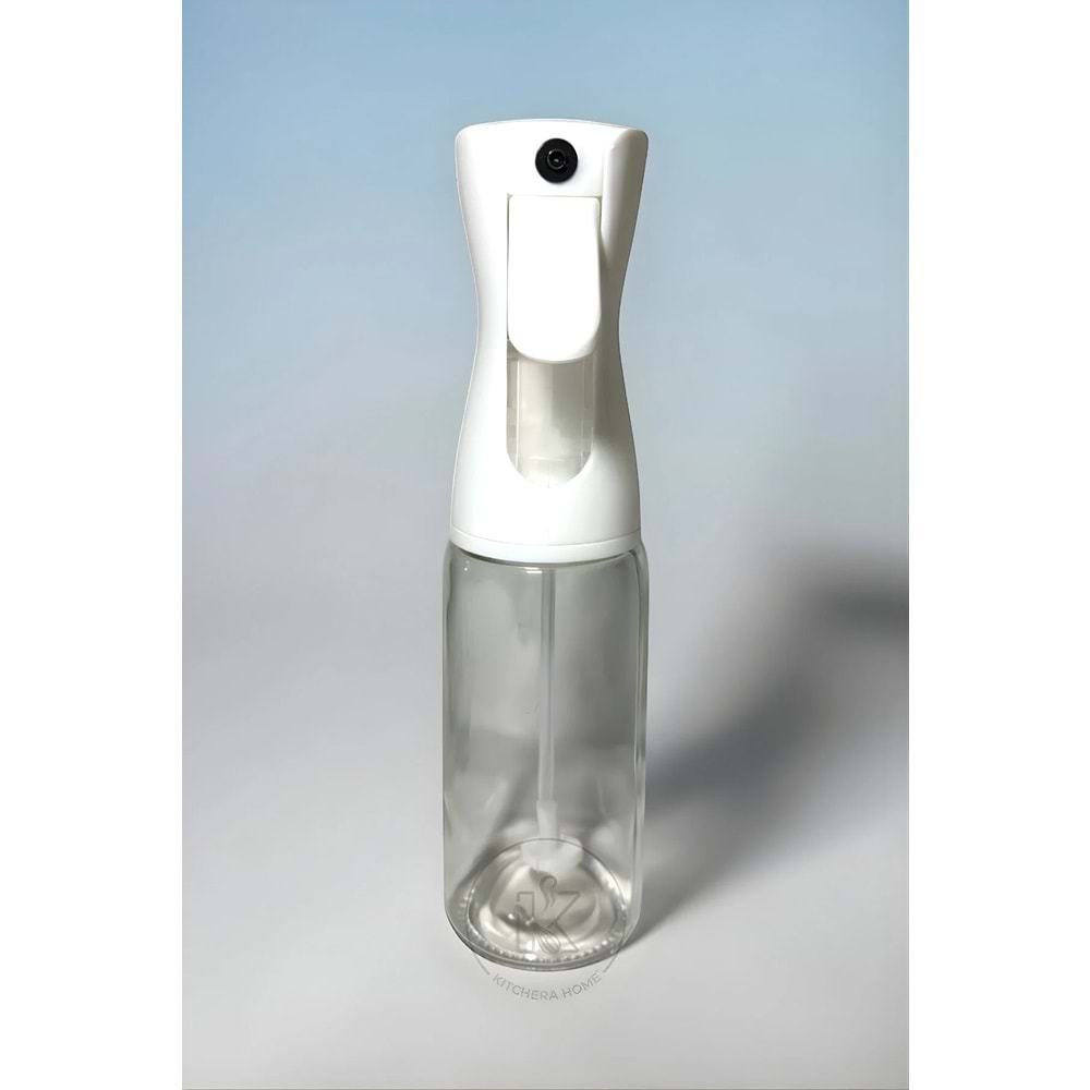 Dozajlı Sprey Başlıklı Cam Yağdanlık 250 ml Airfryer Uyumlu Zeytinyağı Püskürtücü Şık Yağdanlık
