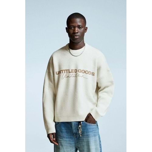 Bershka Jakarlı desenli triko kazak