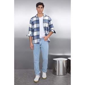 Trendyolmilla Man Lacivert Regular Fit Kışlık Oduncu Kareli Gömlek