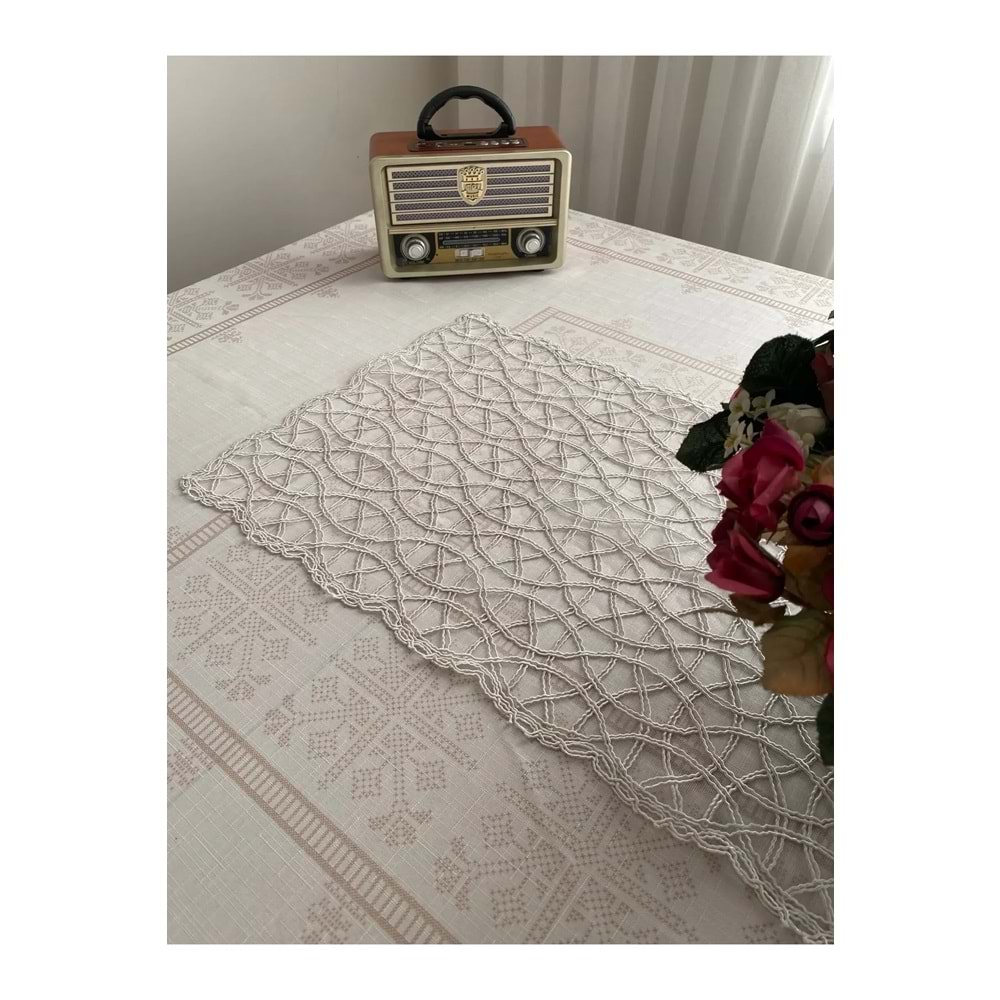 FRANSIZ DANTELLİ TEK PARÇA RUNNER, MASA&SEHPA ÖRTÜSÜ,