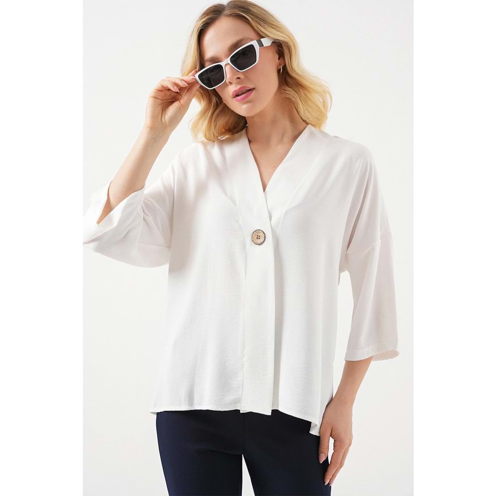 Kadın Kısa Kol Oversize Kimono