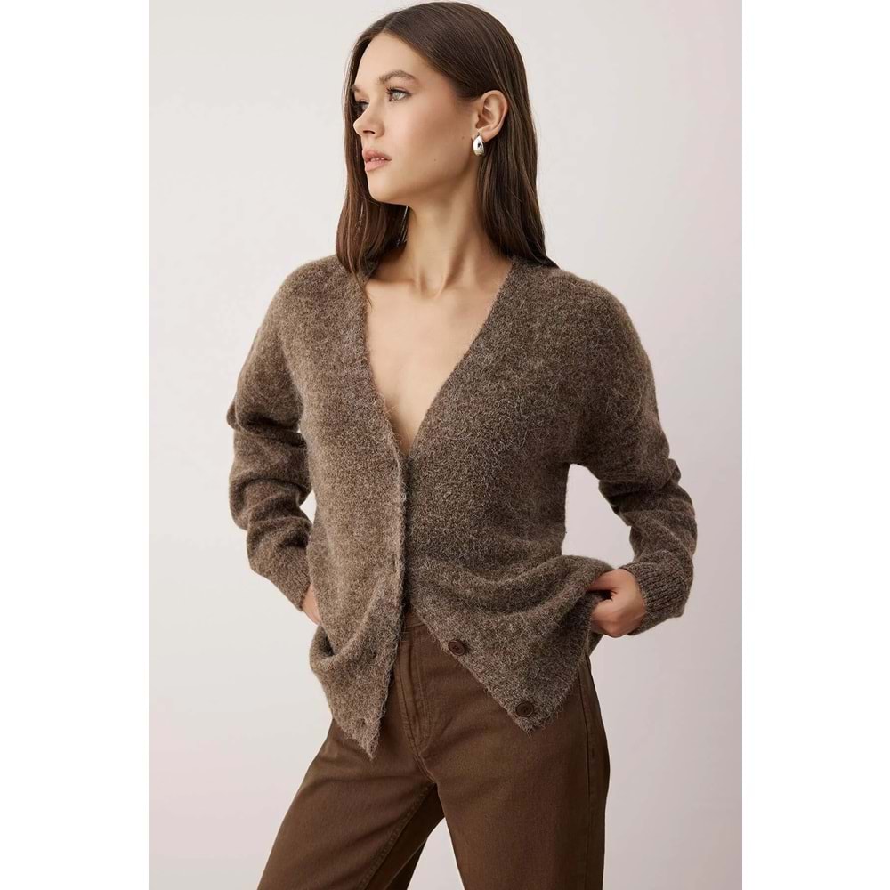 Trendyolmilla Vizon Alpaca Karışımlı Basic Triko Hırka