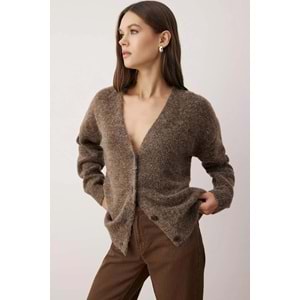 Trendyolmilla Vizon Alpaca Karışımlı Basic Triko Hırka