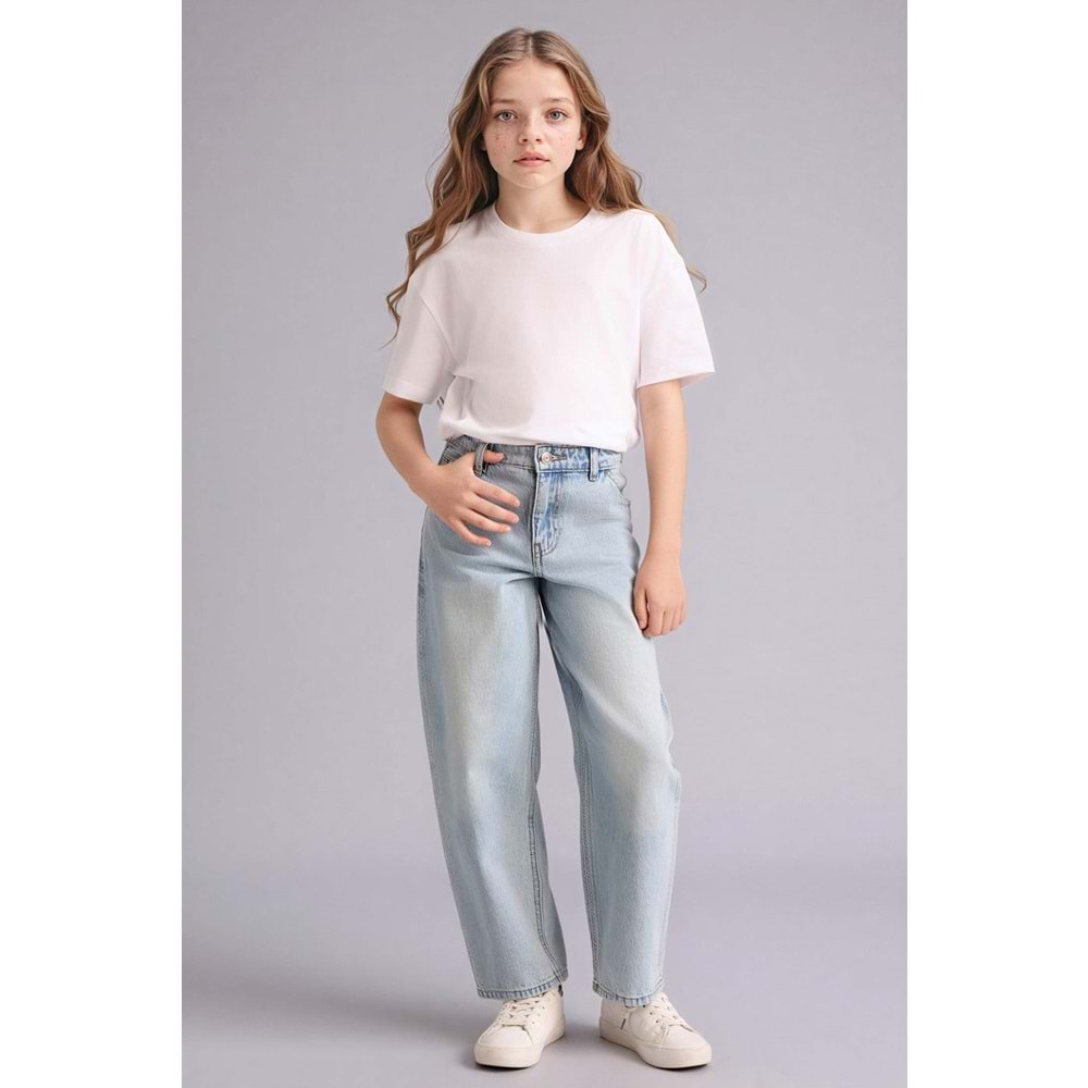 DEFACTO Baggy Fıt Jean Pantolon Kız Çocuk