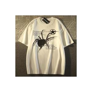 Spider Örümcek Ağ Baskılı Kısa Kollu Tshirt