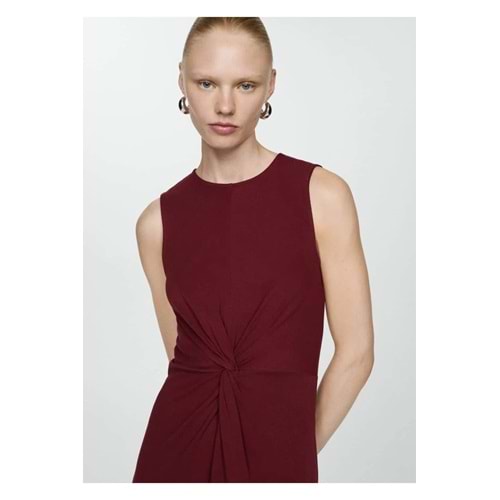 MANGO Drape detaylı midi elbise