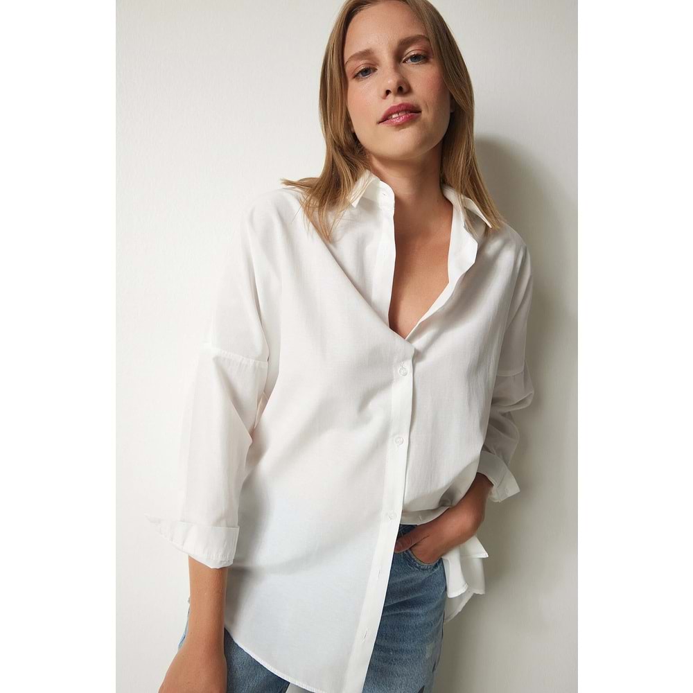 Lovelyİstanbul Oversize Basic Gömlek EKRU