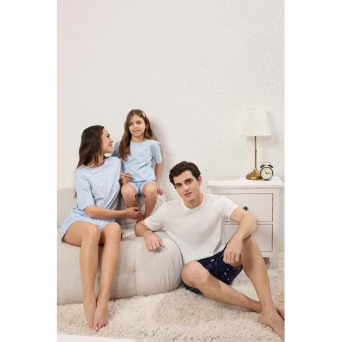 Kids Mavi Kız Çocuk Pijama Takımı