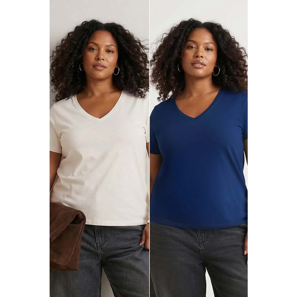 Basic Örme Büyük Beden T-Shirt