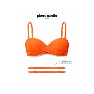Pierre Cardin Straplez Bikini Üstü — Twist Detaylı, Push-Up Dolgulu, Toparlayıcı