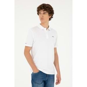 Erkek Regular Fit Polo Yaka Beyaz Basic Tişört