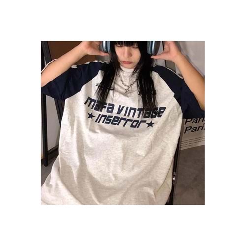 beyaz Raglan Mafa Vintage Inserror (Unisex) T-Shirt
