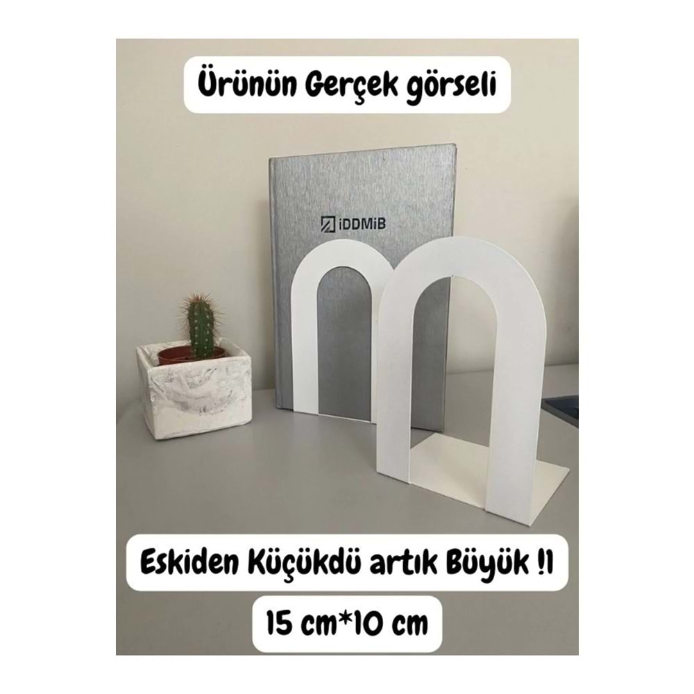 2'li Beyaz Metal Kitap Tutucu