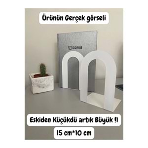 2'li Beyaz Metal Kitap Tutucu