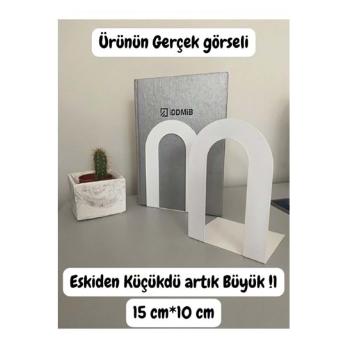 2'li Beyaz Metal Kitap Tutucu