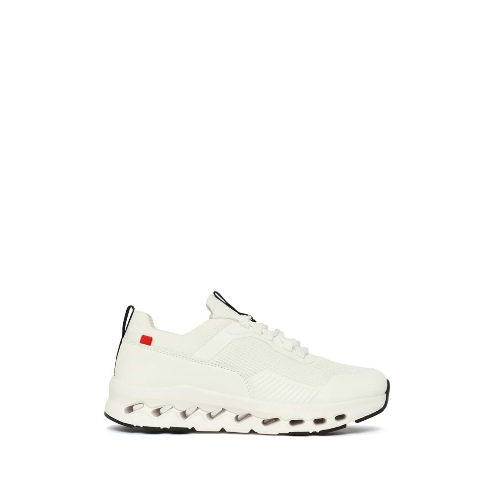 Derimod Beyaz Kalın Tabanlı Bağcıklı Kumaş Sneaker