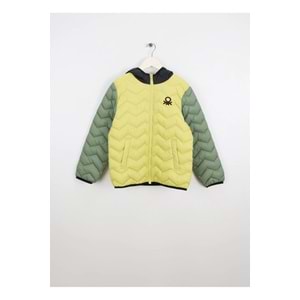 Benetton Sarı - Gri Erkek Çocuk Şişme Mont