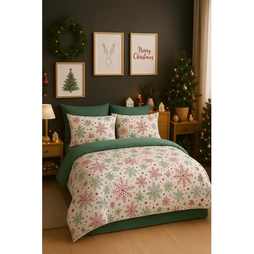Lastikli Çift Kişilik Nevresim Takımı Christmas