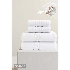 4'lü Greek Havlu SET - 2 Adet El Havlusu 50x90 ve 2 Adet Banyo Havlusu 70x140