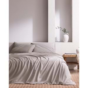 Çift Kişilik %100 Pamuk Pileli Linen Look Yıkamalı Çarşaflı Nevresim Takımı