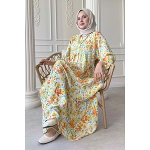 Menekşe Çiçeği Sarı Mango Elbise