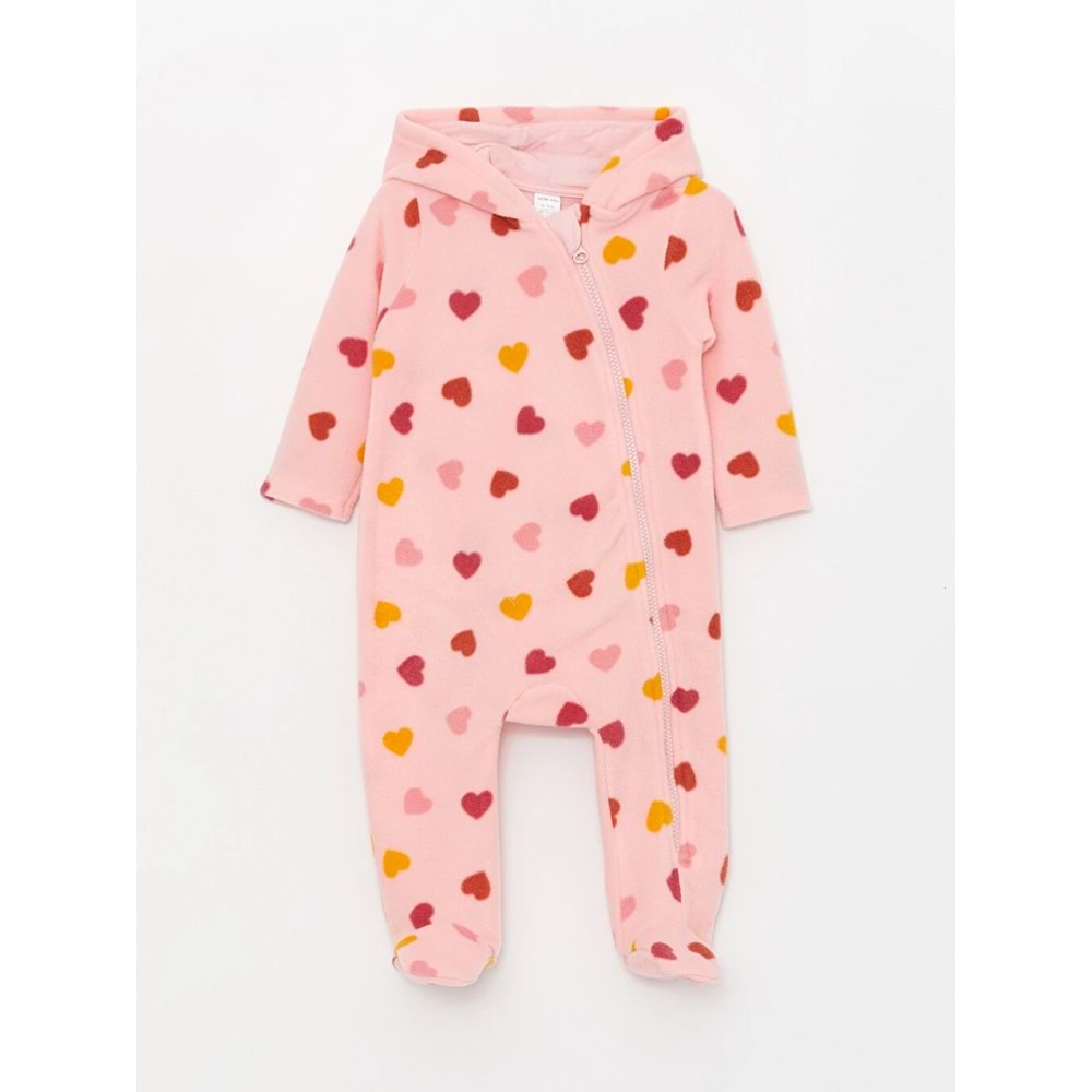 LCW baby Pembe Kapüşonlu Uzun Tulum