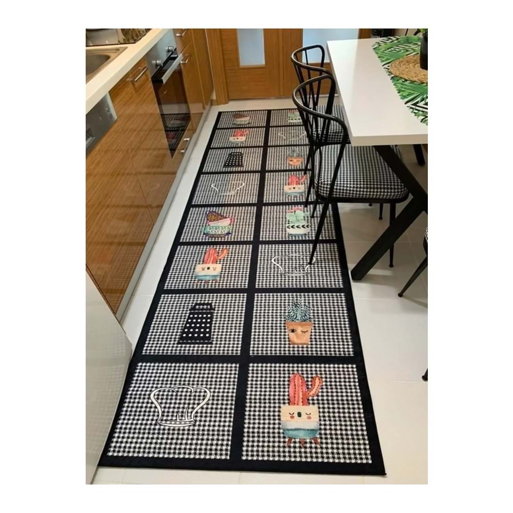 Dijital Baskı Yıkanabilir Kaymaz Taban Leke Tutmaz Yolluk Kilim Salon Mutfak Halısı80*200