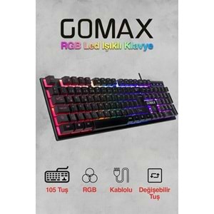 Gomax K2 Led Işıkl Oyuncu Klavyesi Gaming Klavye