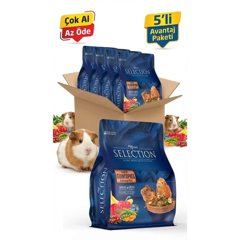 My Gusto Health Selection Kuru Sebze ve Meyve Takviyeli Ginepig Yemi 1 Kg